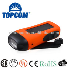 3 leds 2 modes solar dynamo flashlight with mobile phone charger TP-PH007